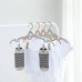 JINSHUNFA Clothes Hangers Folding Portable Plastic Travel Camping Clothes Hanger with Anti-slip Grooves 4PCS(Blue Green Pink Beige)