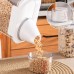 JINSHUNFA Cereal Dispenser Easy Flow Storage Jar Plastic Grocery Container Pouring Spout Airtight Cereal Containers Storage Dispenser with Measuring Cup Rice Cereal Storage Container for Kitchen (2300ml)