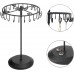 JINSHUNFA Rotating Necklace Holder Jewelry Organizer Display Stand 14-Inch with 23 Hooks Black, short-black, 8.27*5.9*13.8inch 