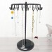 JINSHUNFA Rotating Necklace Holder Jewelry Organizer Display Stand 14-Inch with 23 Hooks Black, short-black, 8.27*5.9*13.8inch 