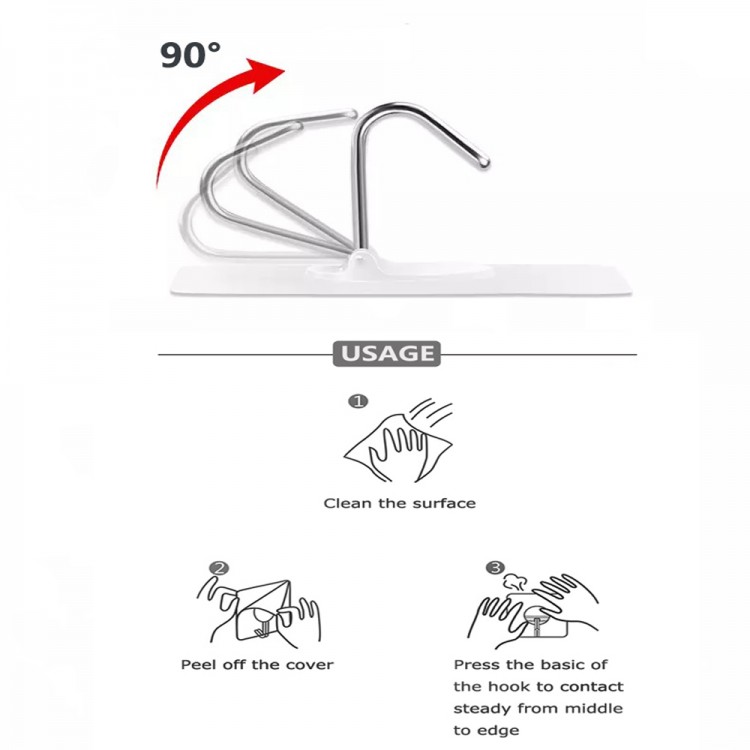 JINSHUNFA Wall Hook 13lb(Max) Transparent Reusable Seamless Hooks No